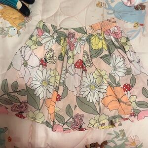 Gymboree Floral and Butterfly Skater Skirt - Pink and Green